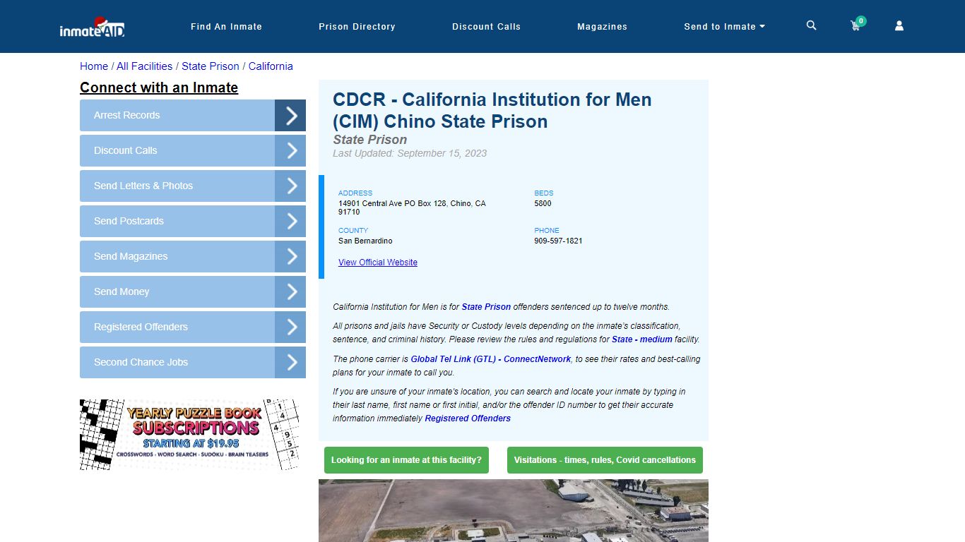 CDCR - California Institution for Men (CIM) Chino State Prison - InmateAid